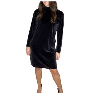 JOAN VASS Womens Velvet A Line Retro Black Swing Mini Dress sz XL 3
